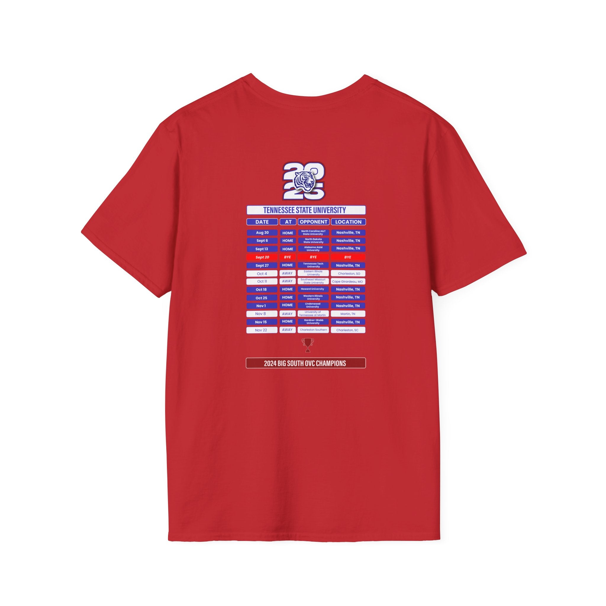 Tennessee State University Schedule T-Shirt- Unisex Softstyle
