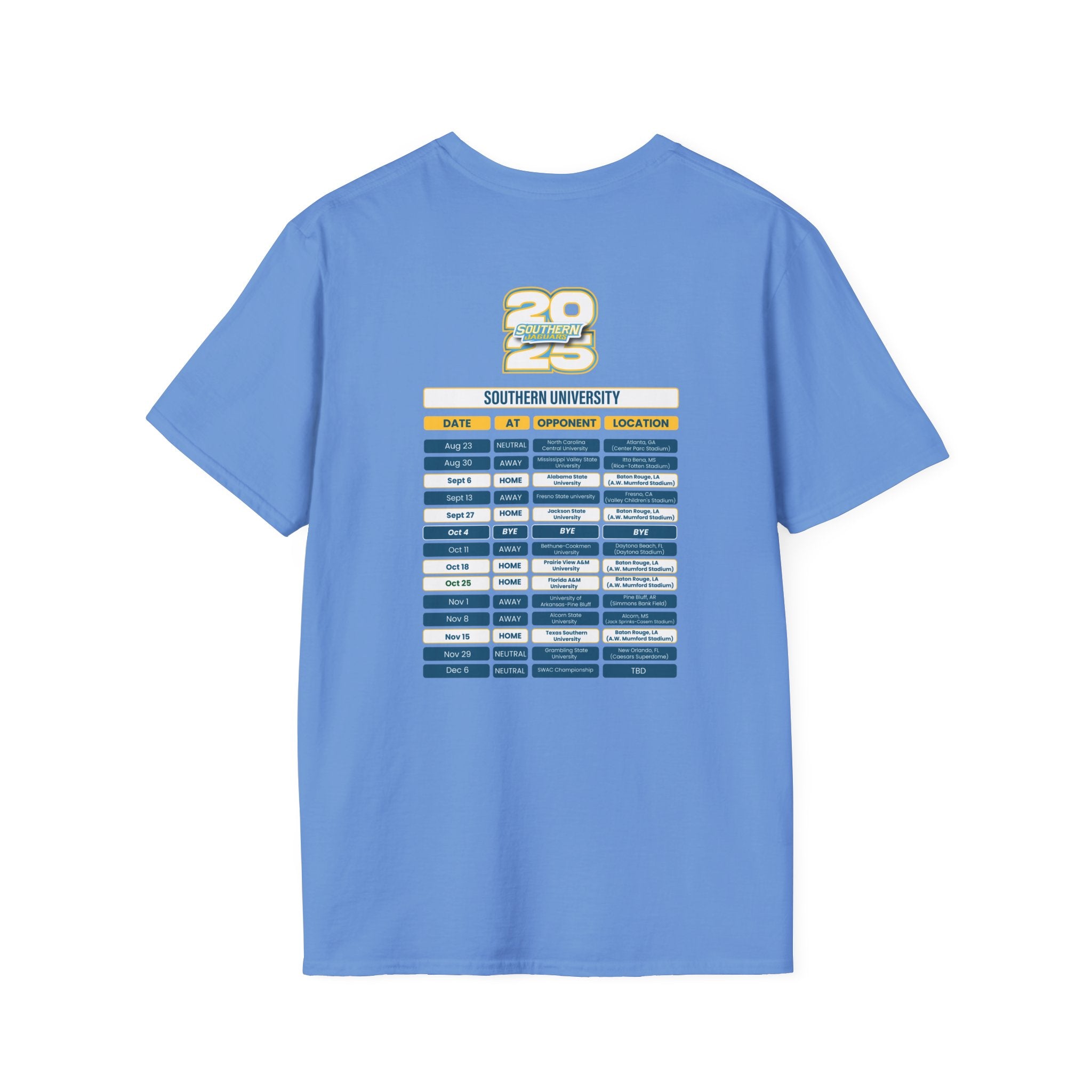 Southern University Schedule T-Shirt- Unisex Softstyle