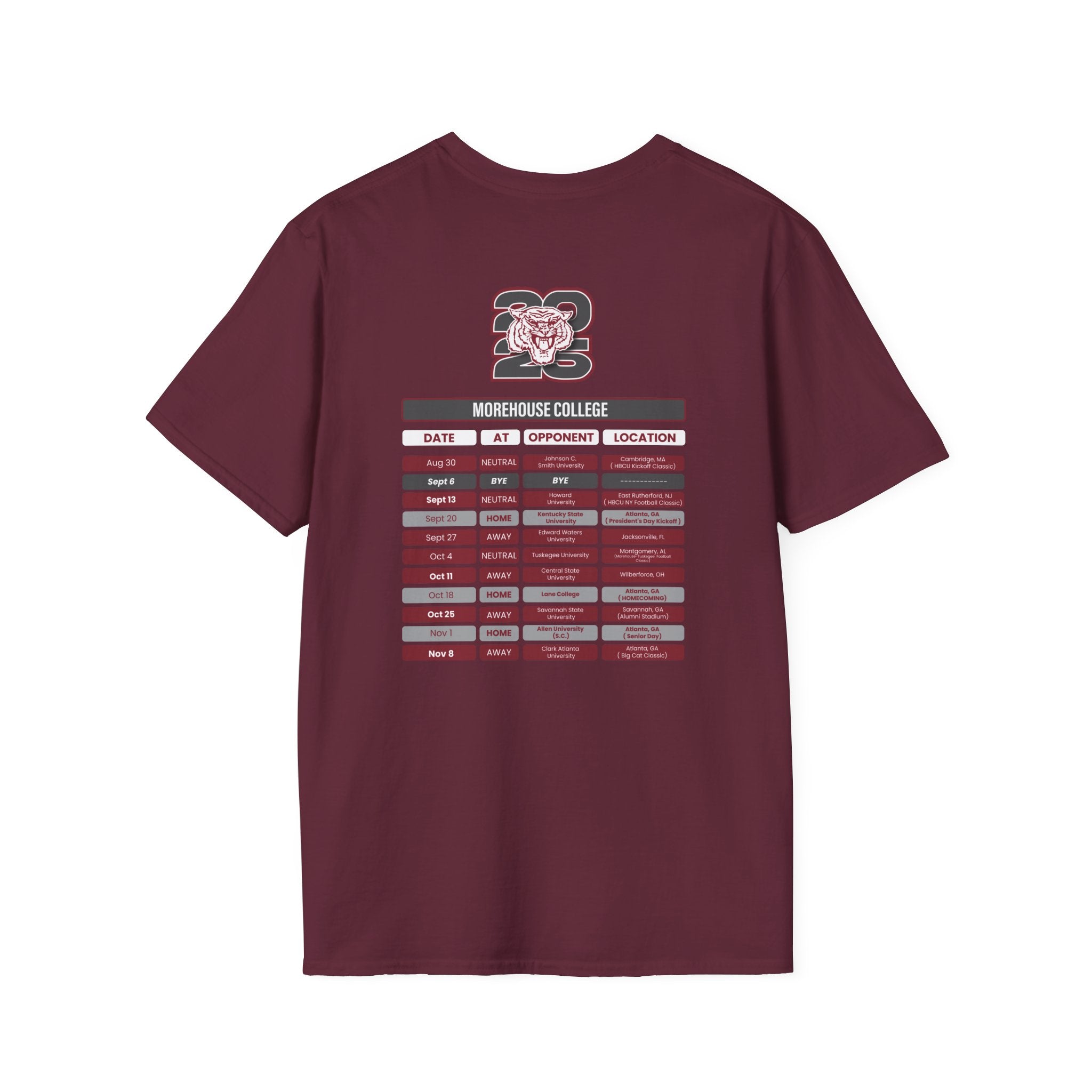Morehouse College Schedule T-Shirt- Unisex Softstyle