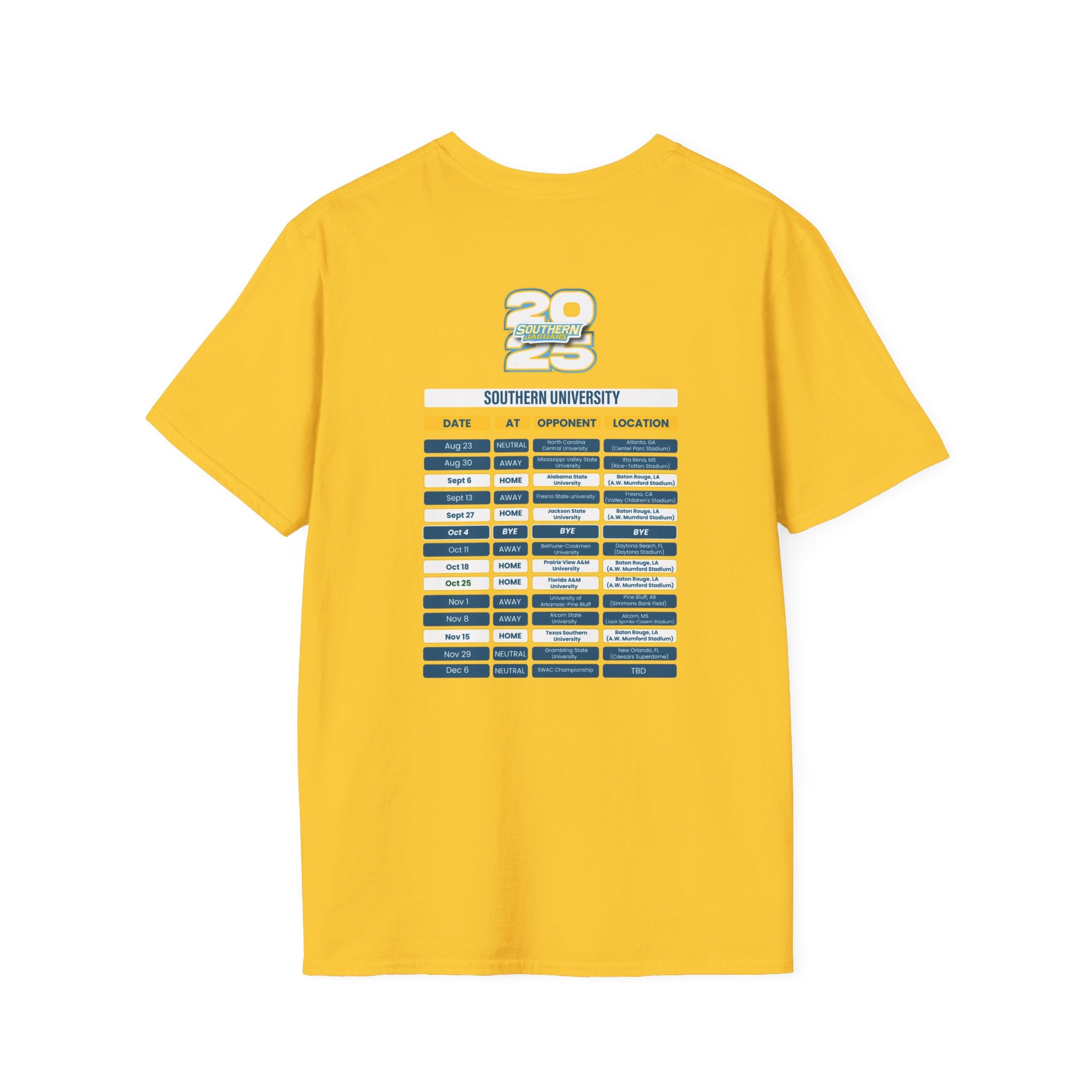 Southern University Schedule T-Shirt- Unisex Softstyle