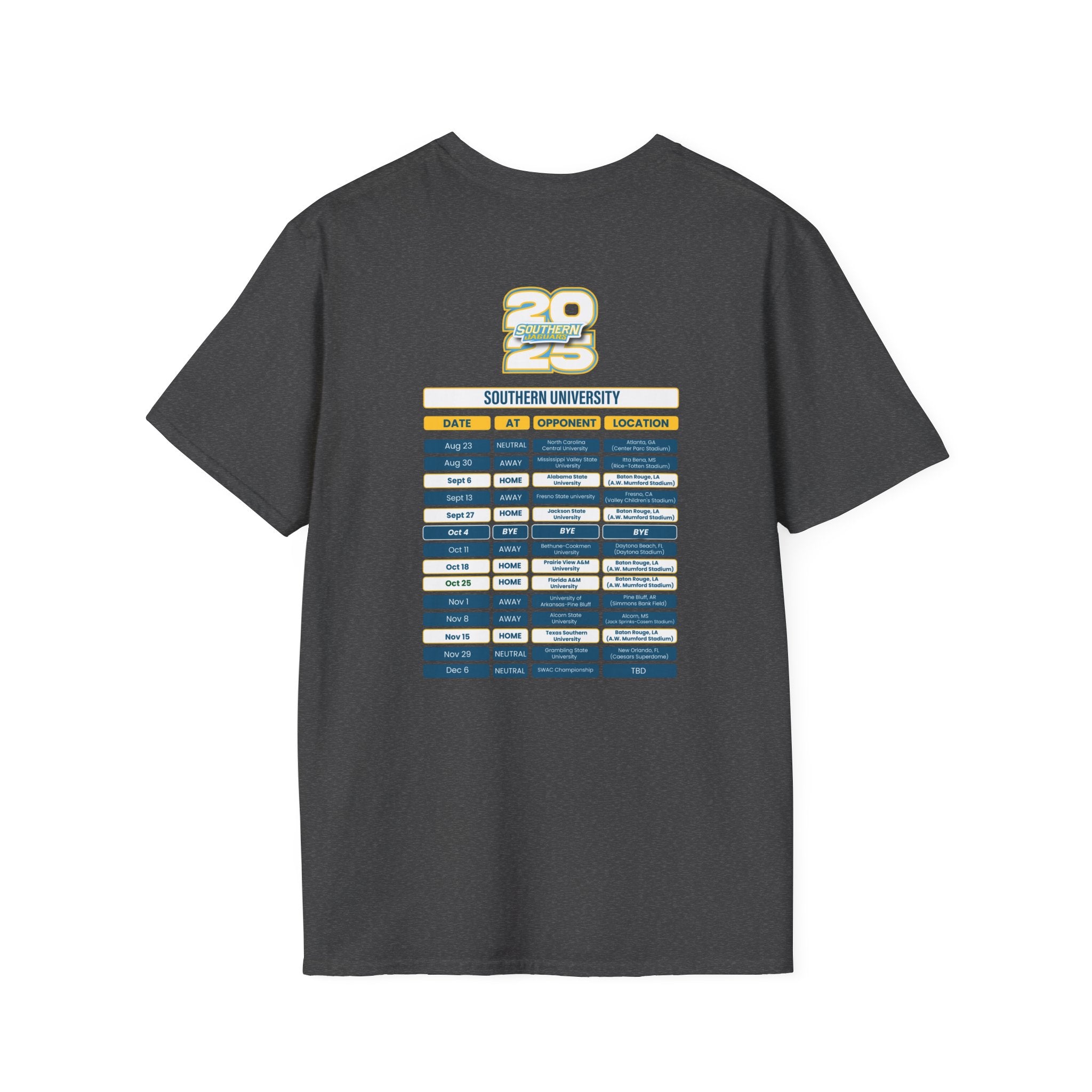 Southern University Schedule T-Shirt- Unisex Softstyle