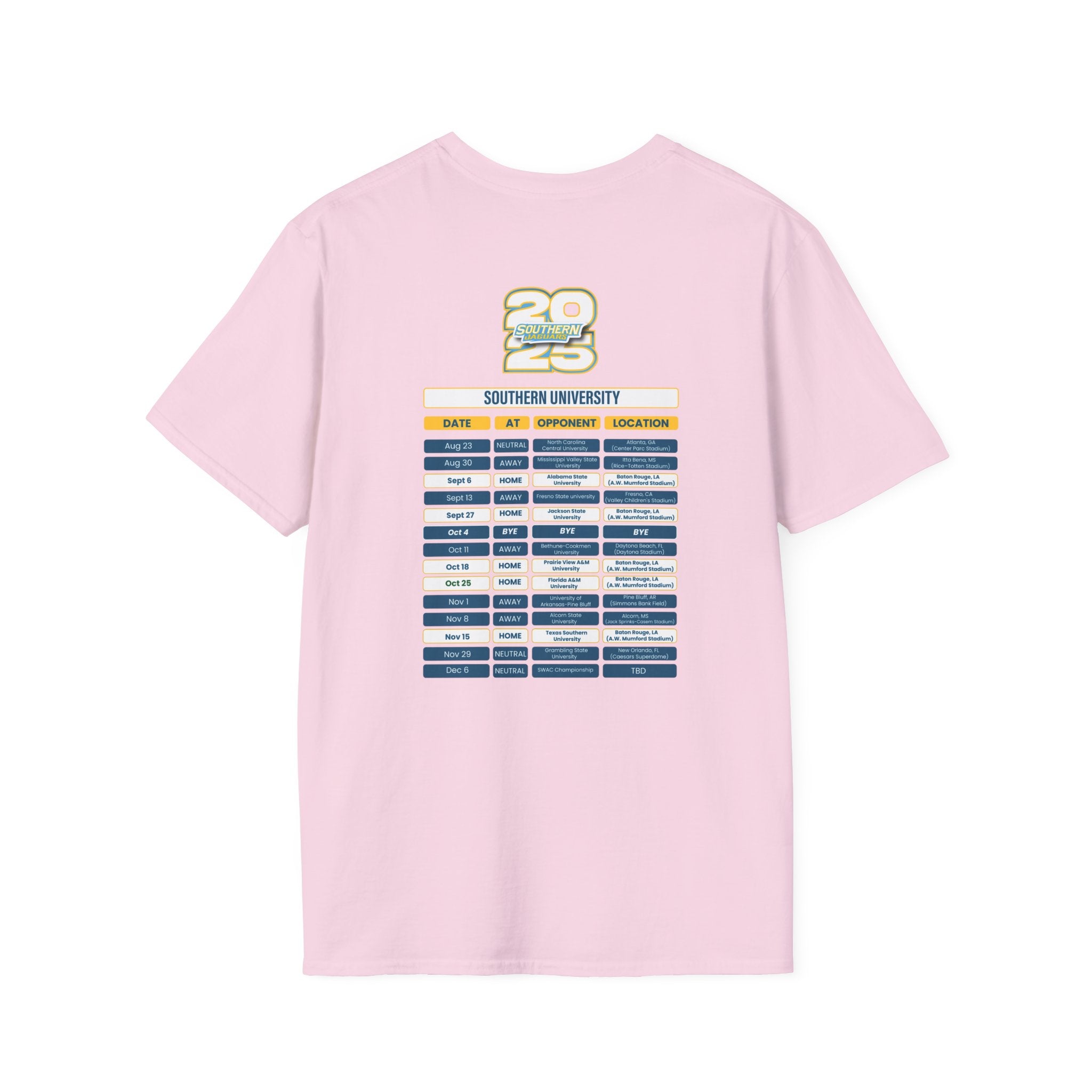 Southern University Schedule T-Shirt- Unisex Softstyle