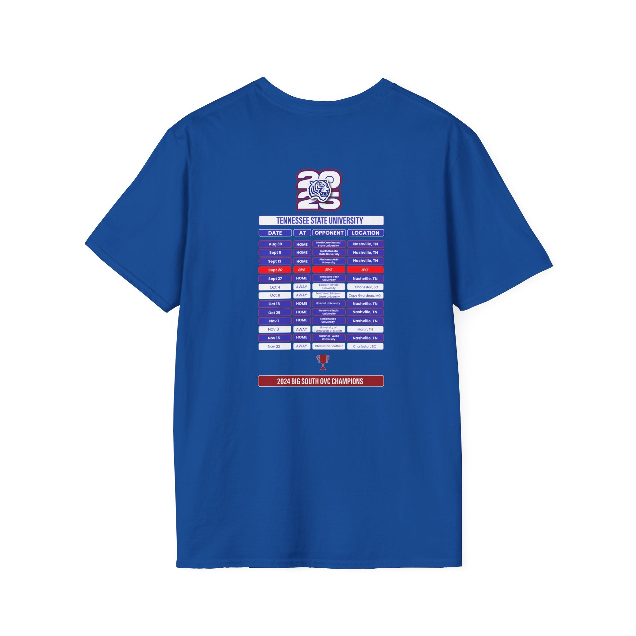 Tennessee State University Schedule T-Shirt- Unisex Softstyle