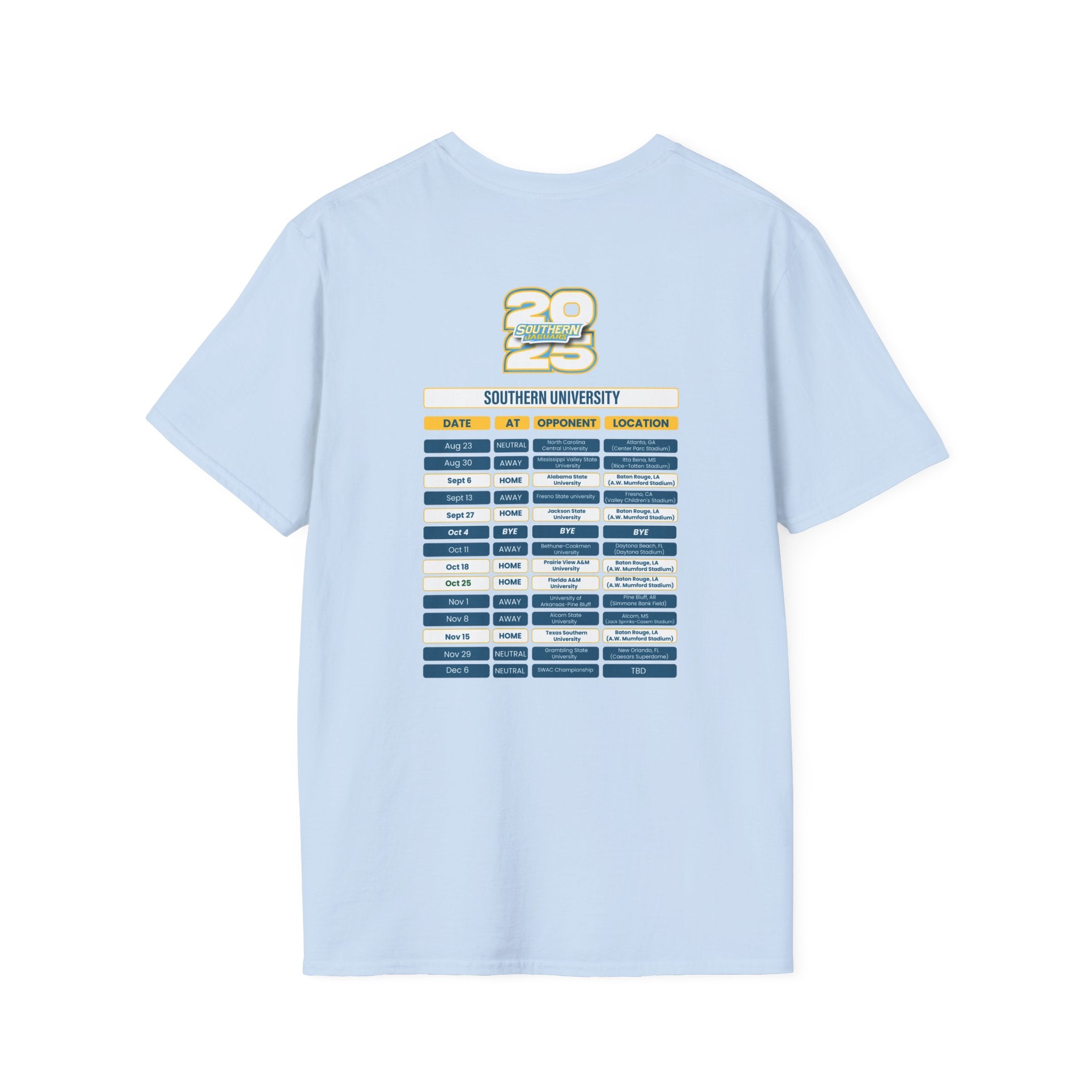 Southern University Schedule T-Shirt- Unisex Softstyle