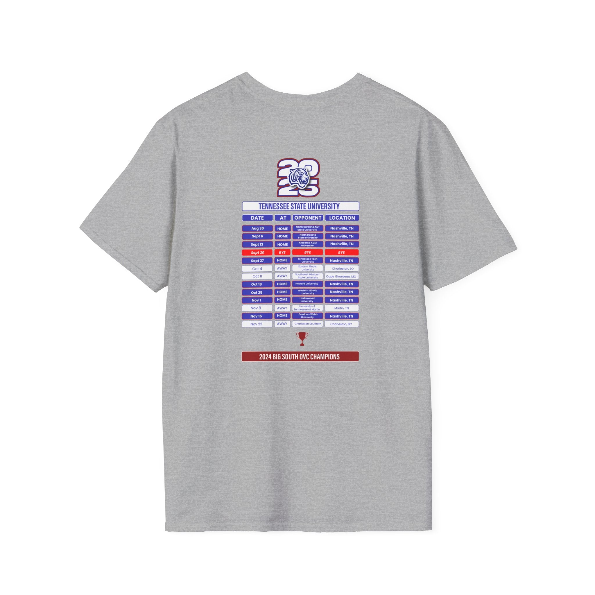 Tennessee State University Schedule T-Shirt- Unisex Softstyle