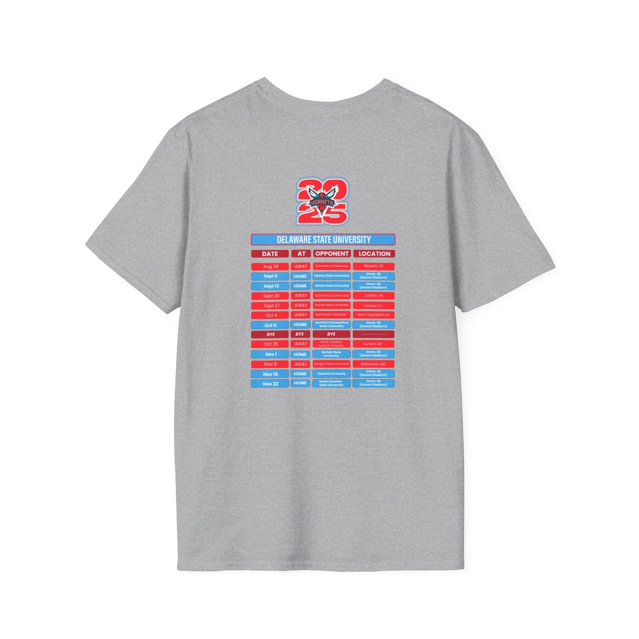 Delaware State University Schedule T-Shirt- Unisex Softstyle