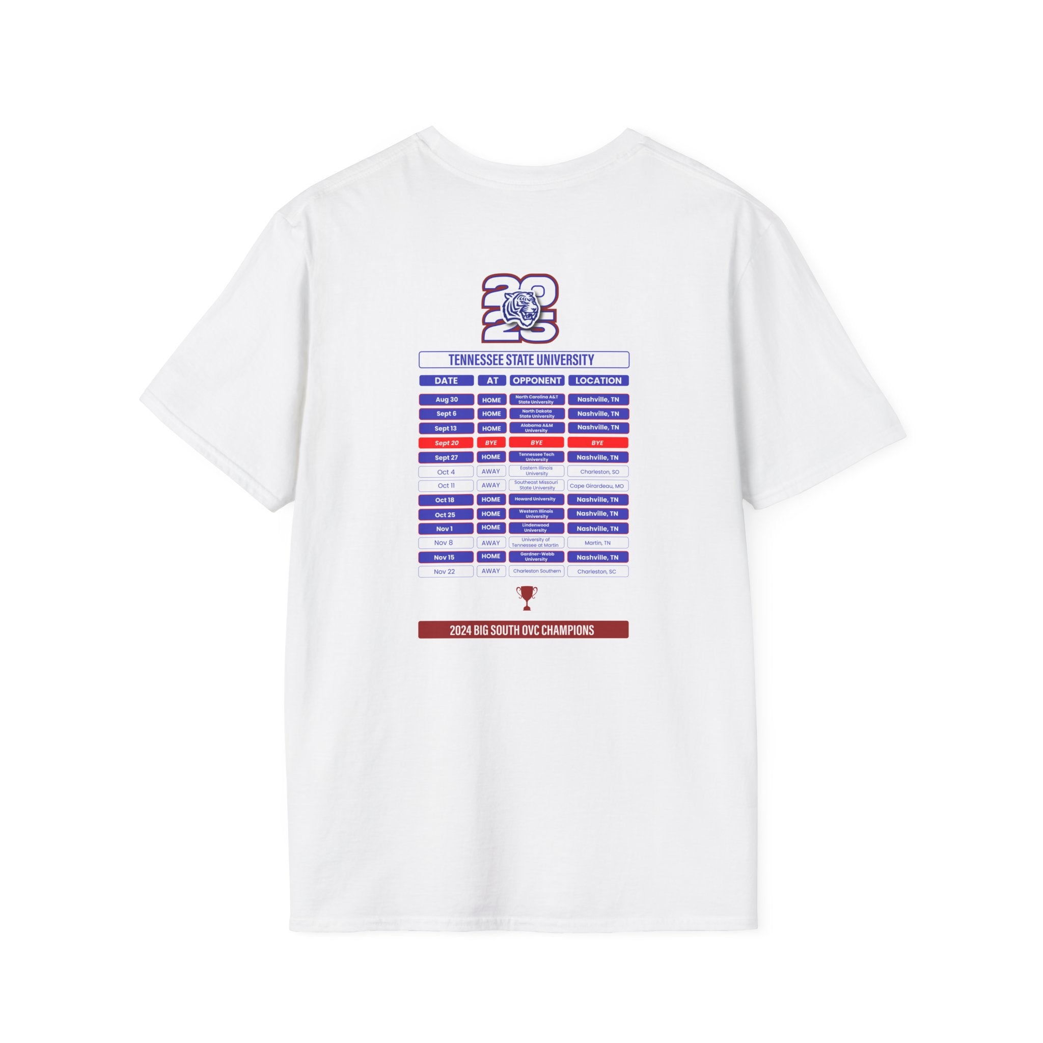 Tennessee State University Schedule T-Shirt- Unisex Softstyle