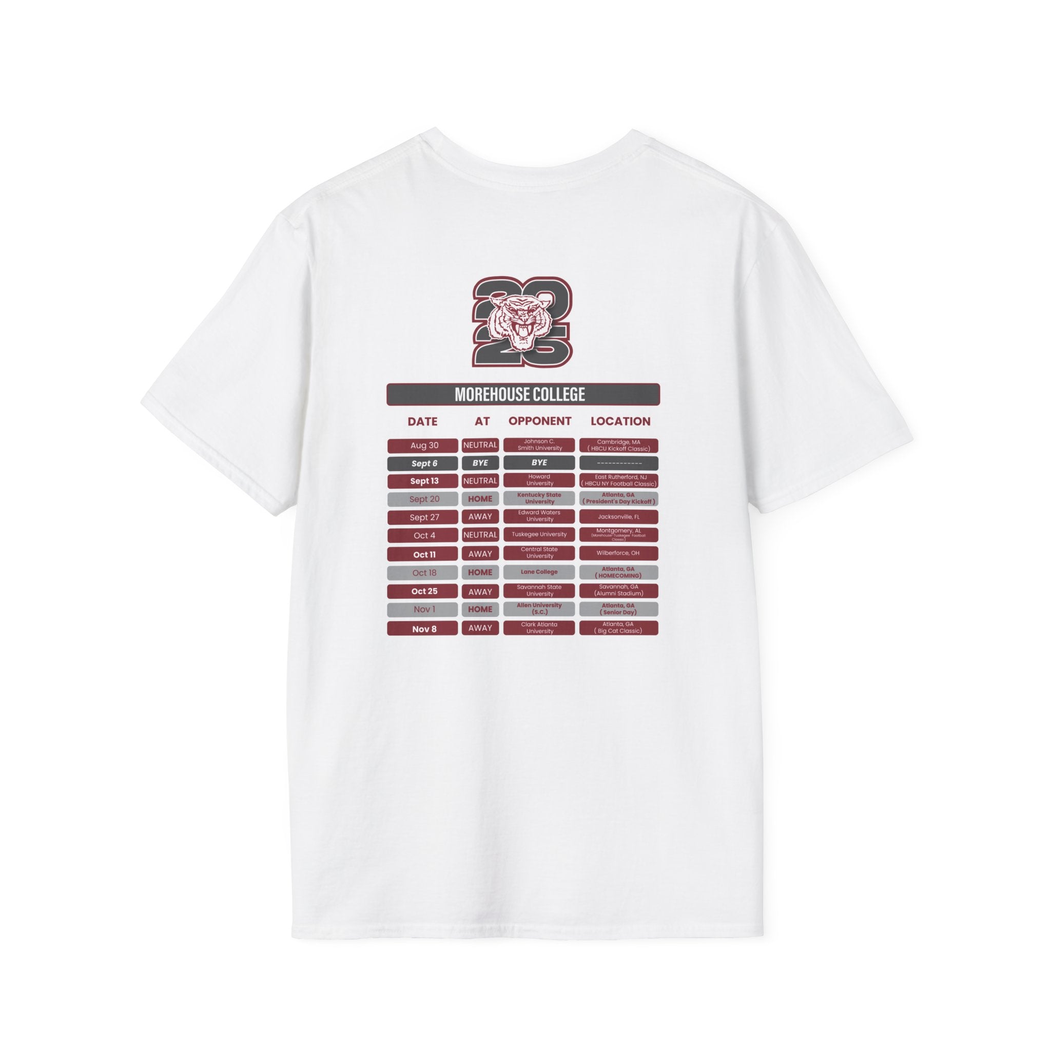 Morehouse College Schedule T-Shirt- Unisex Softstyle