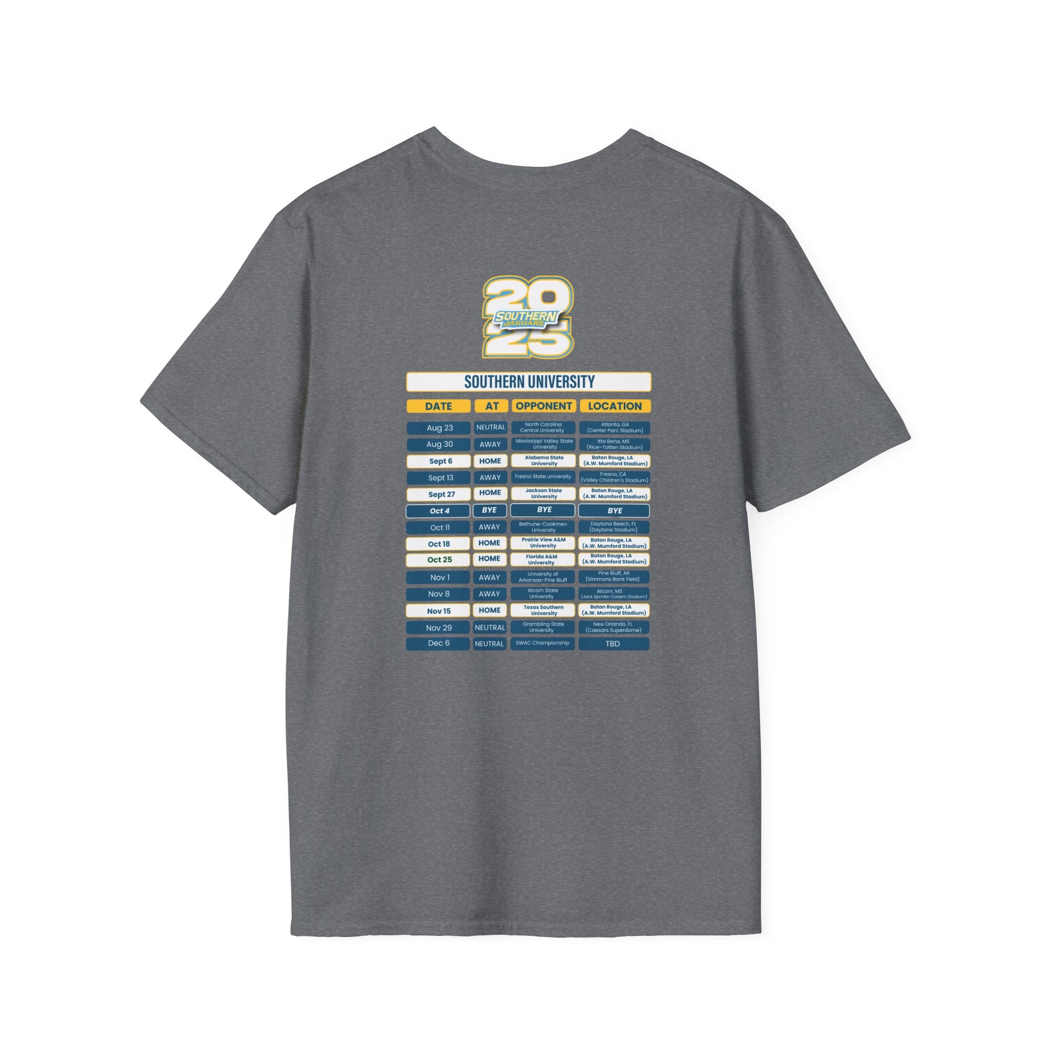 Southern University Schedule T-Shirt- Unisex Softstyle