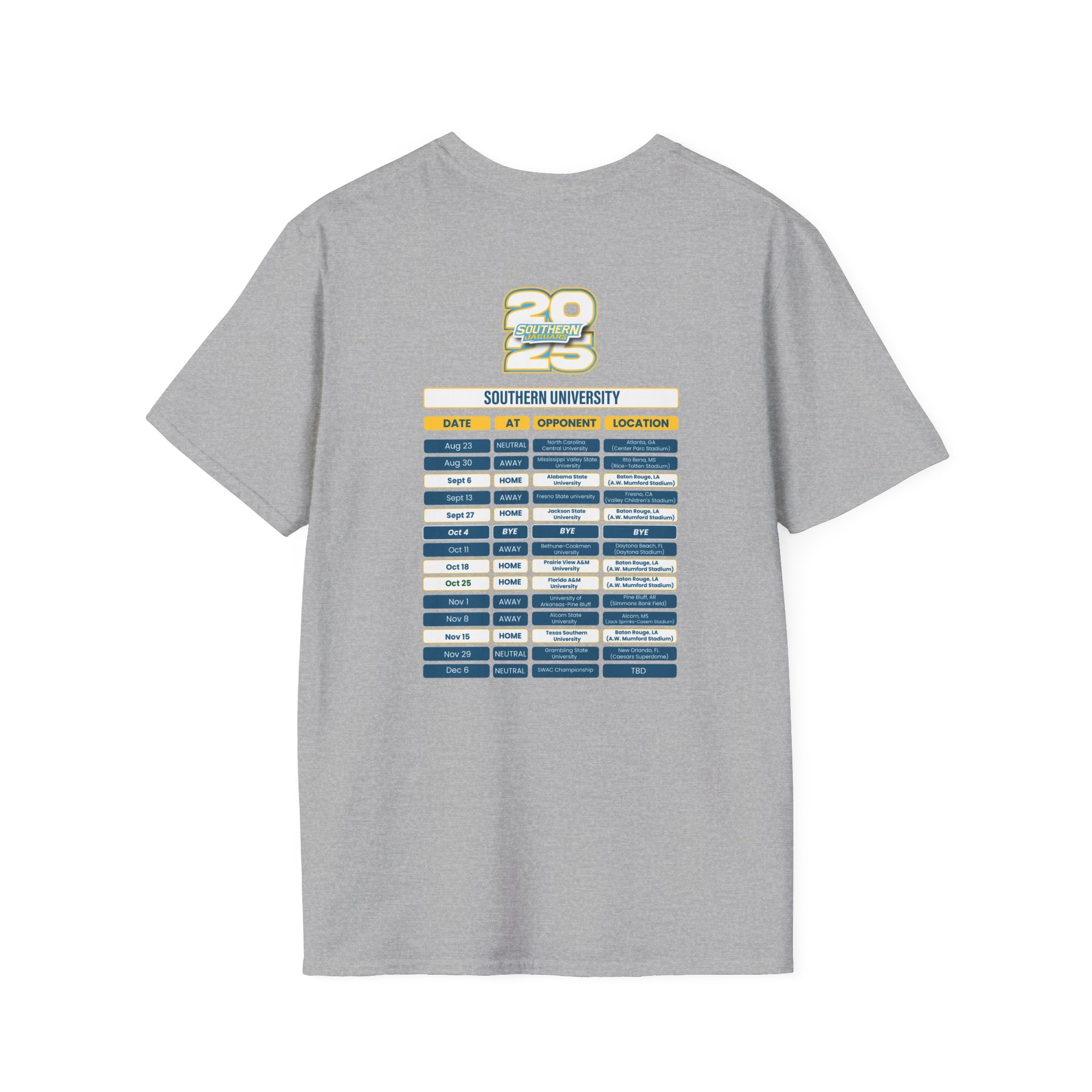 Southern University Schedule T-Shirt- Unisex Softstyle