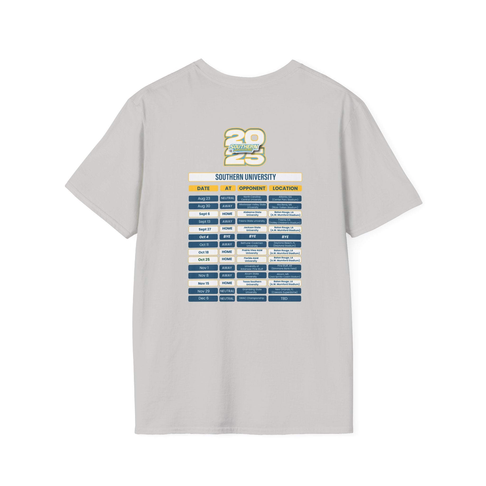 Southern University Schedule T-Shirt- Unisex Softstyle