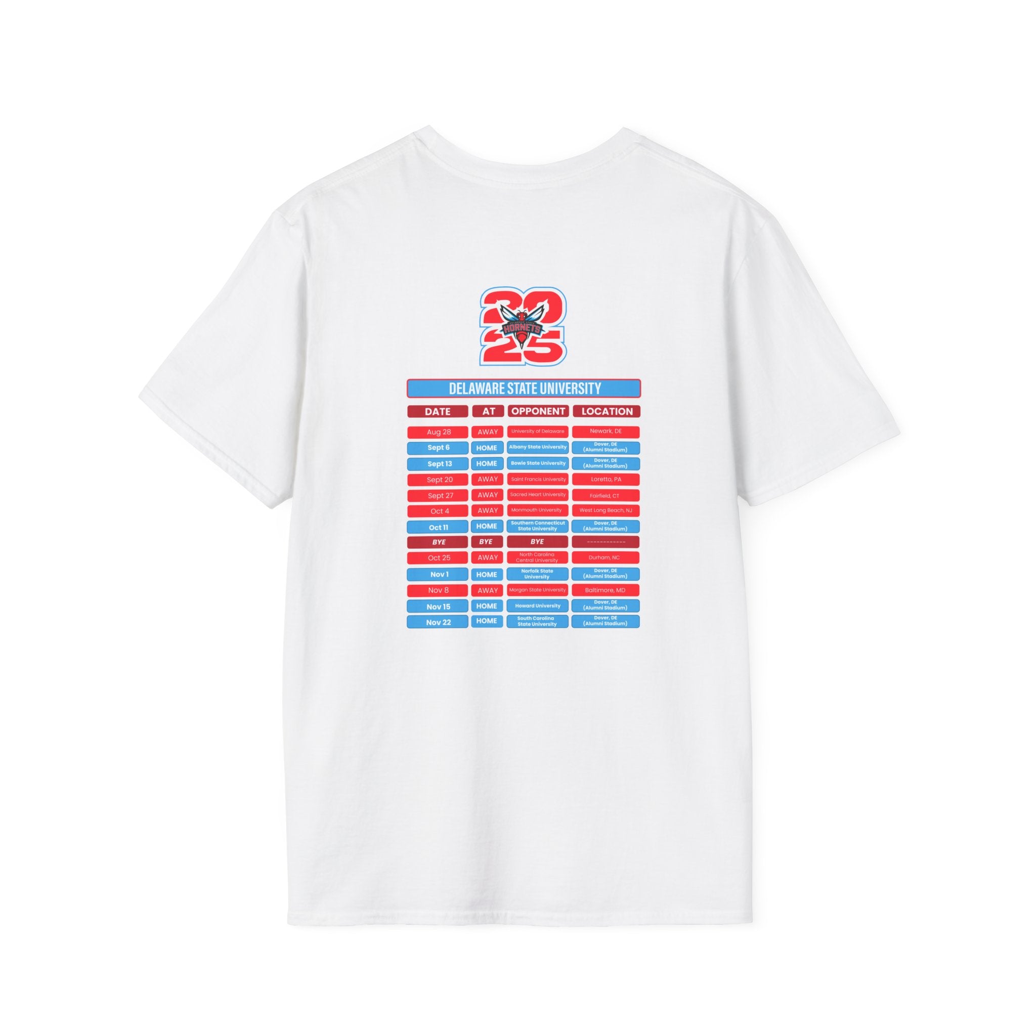 Delaware State University Schedule T-Shirt- Unisex Softstyle