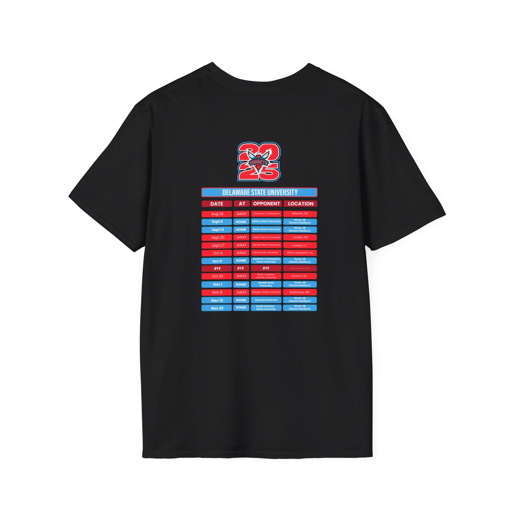 Delaware State University Schedule T-Shirt- Unisex Softstyle