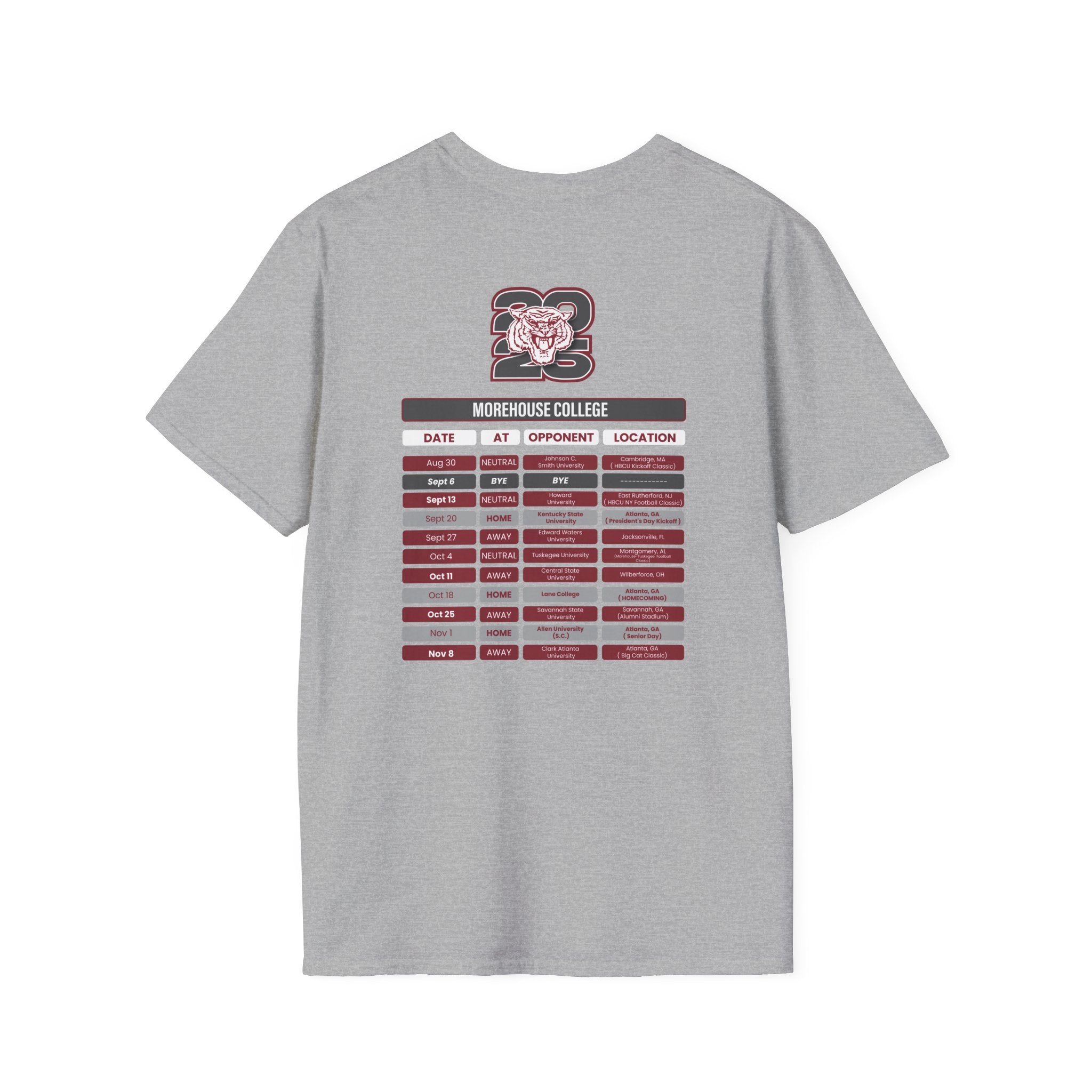 Morehouse College Schedule T-Shirt- Unisex Softstyle