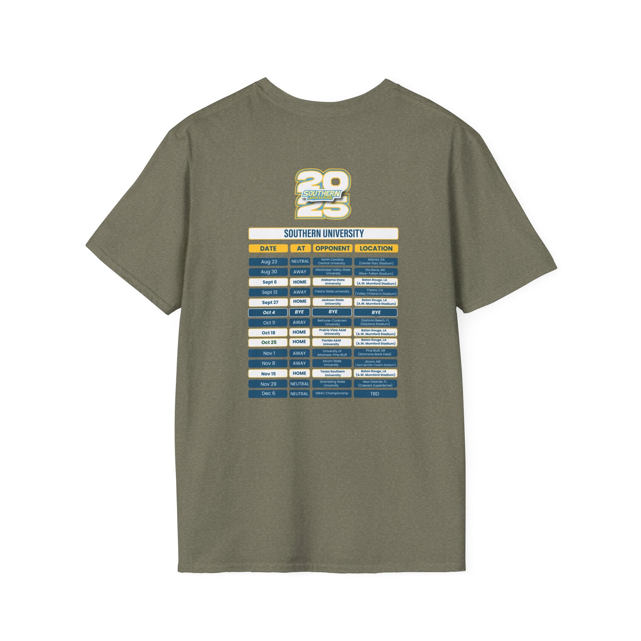 Southern University Schedule T-Shirt- Unisex Softstyle