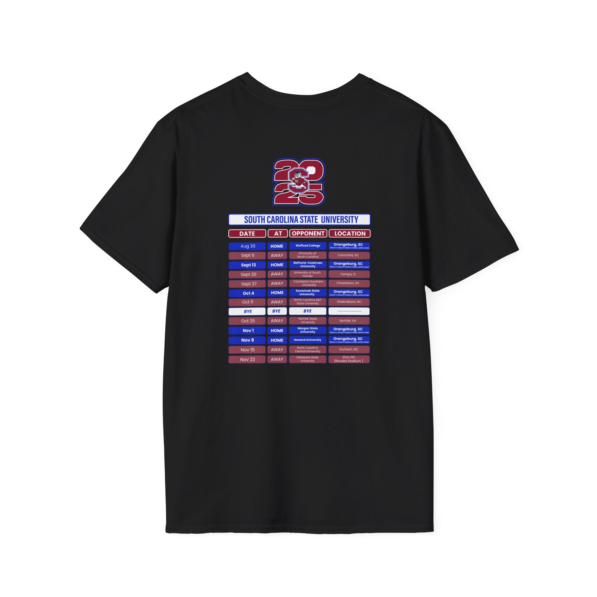 South Carolina State University Schedule T-Shirt- Unisex Softstyle
