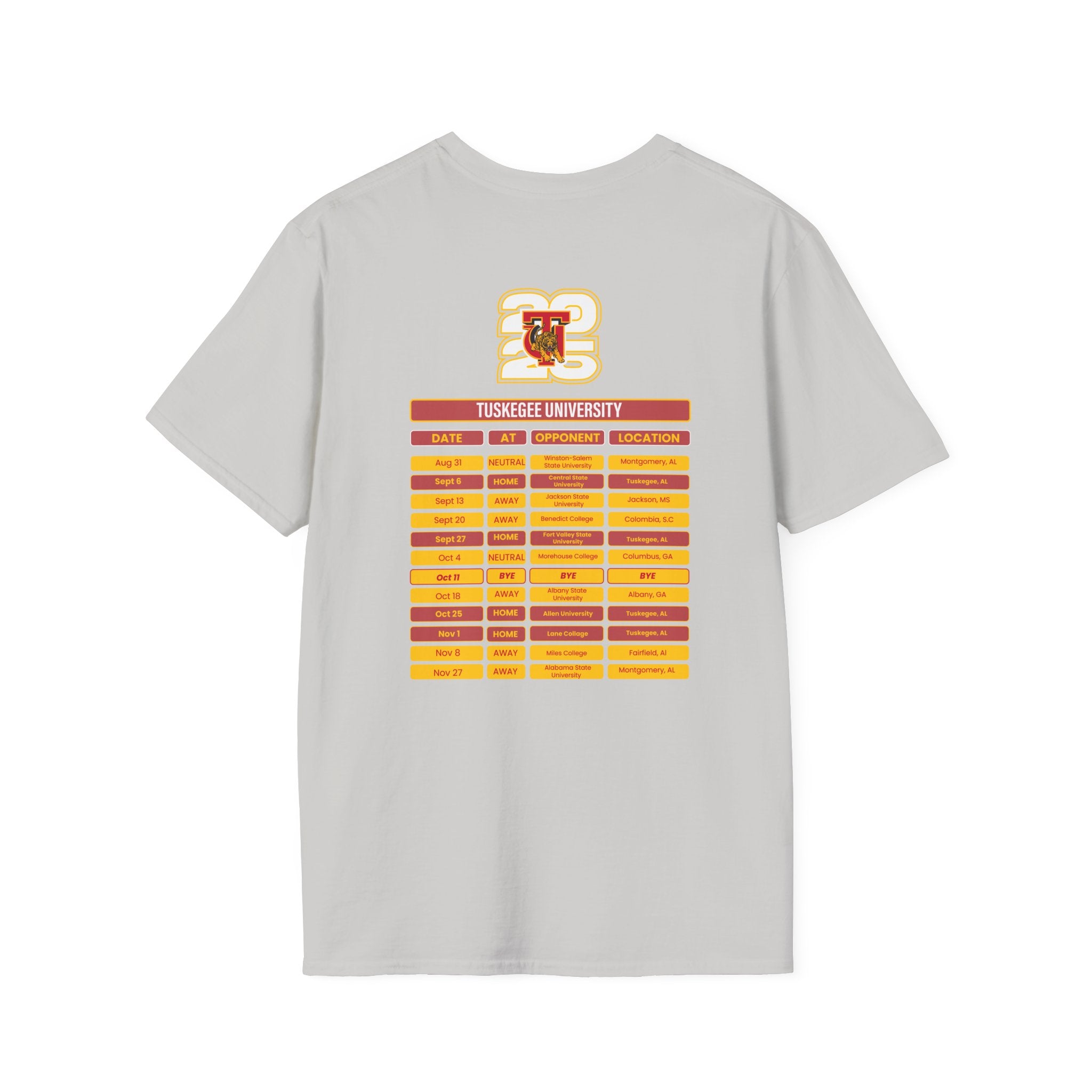 Tuskegee University Schedule T-Shirt- Unisex Softstyle
