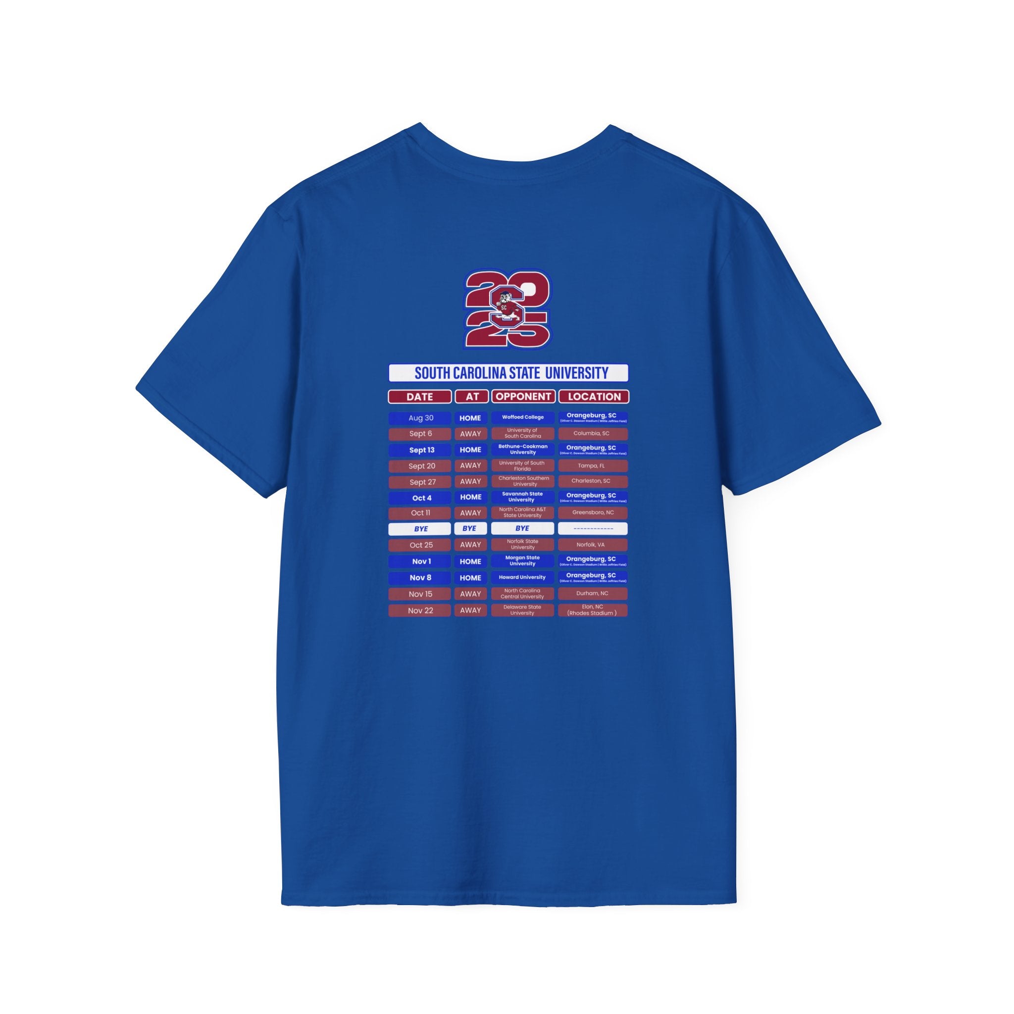 South Carolina State University Schedule T-Shirt- Unisex Softstyle