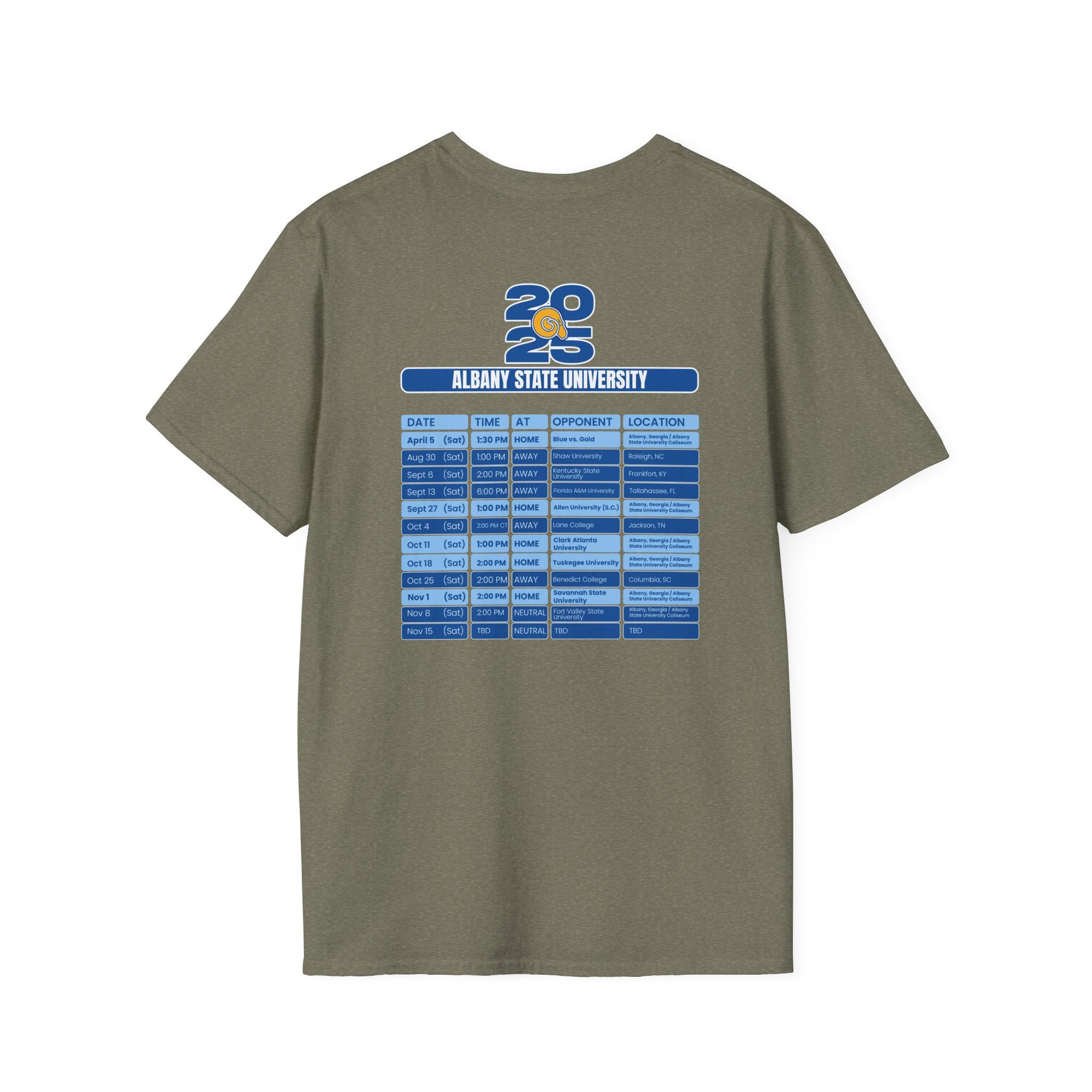 Albany State University Schedule T-Shirt- Unisex Softstyle