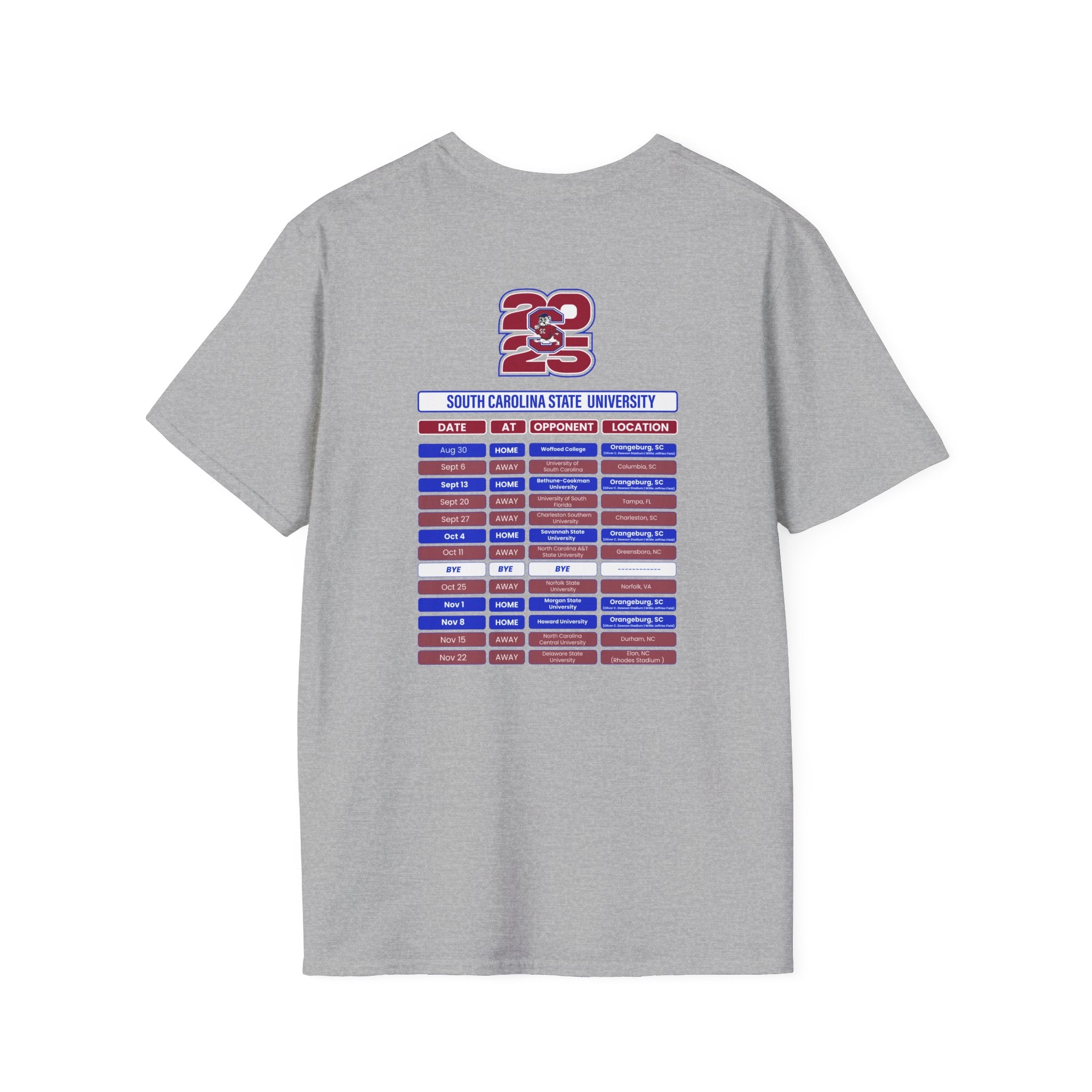 South Carolina State University Schedule T-Shirt- Unisex Softstyle