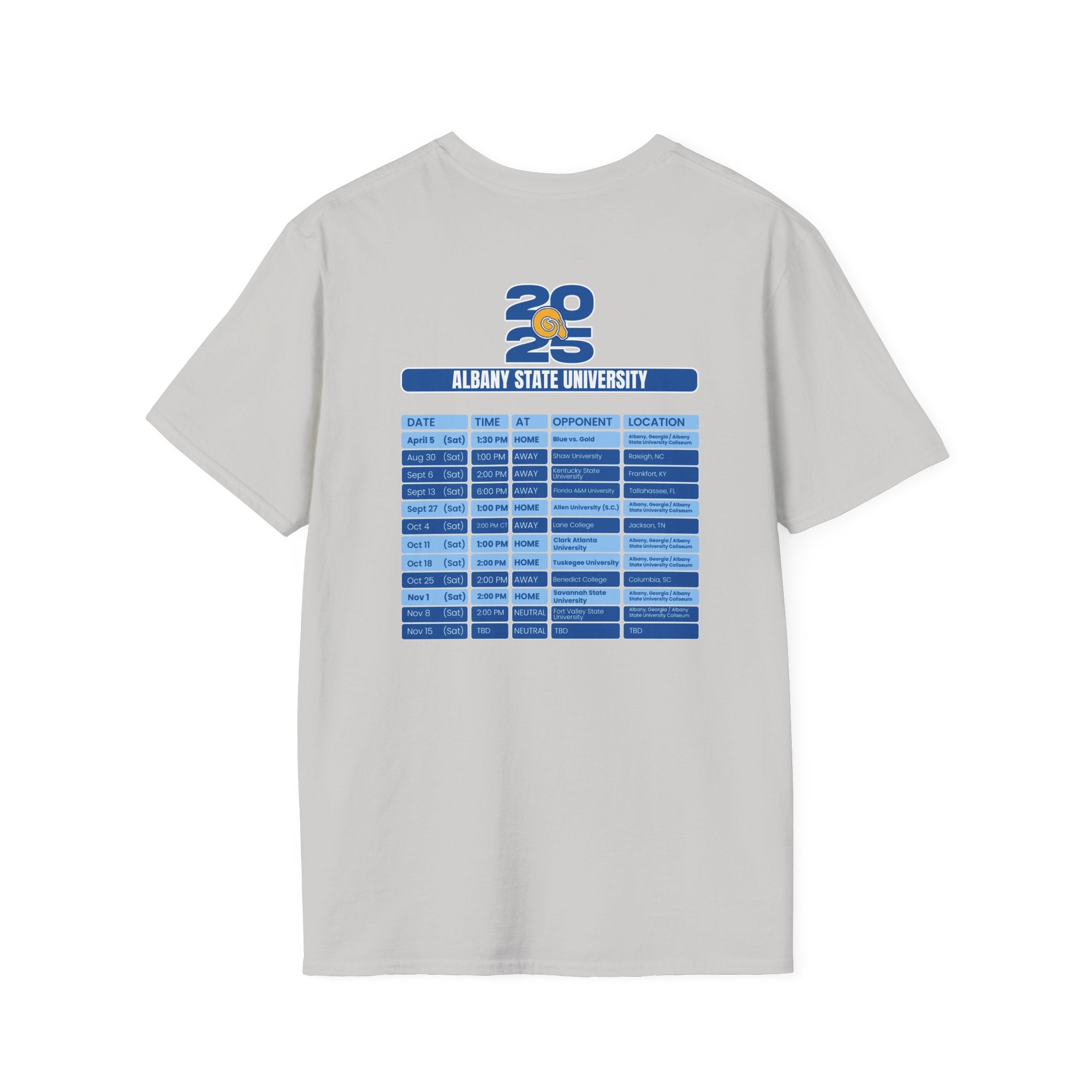 Albany State University Schedule T-Shirt- Unisex Softstyle