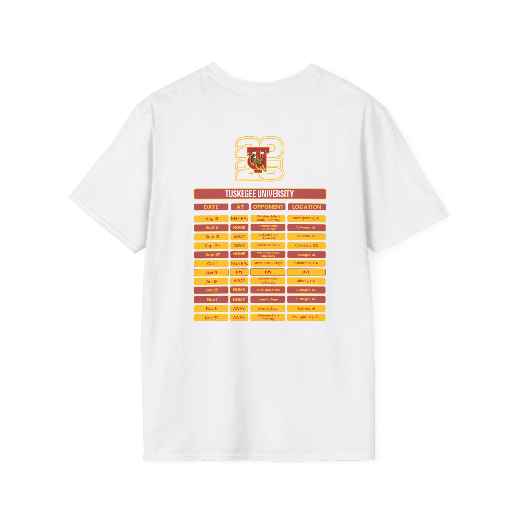 Tuskegee University Schedule T-Shirt- Unisex Softstyle