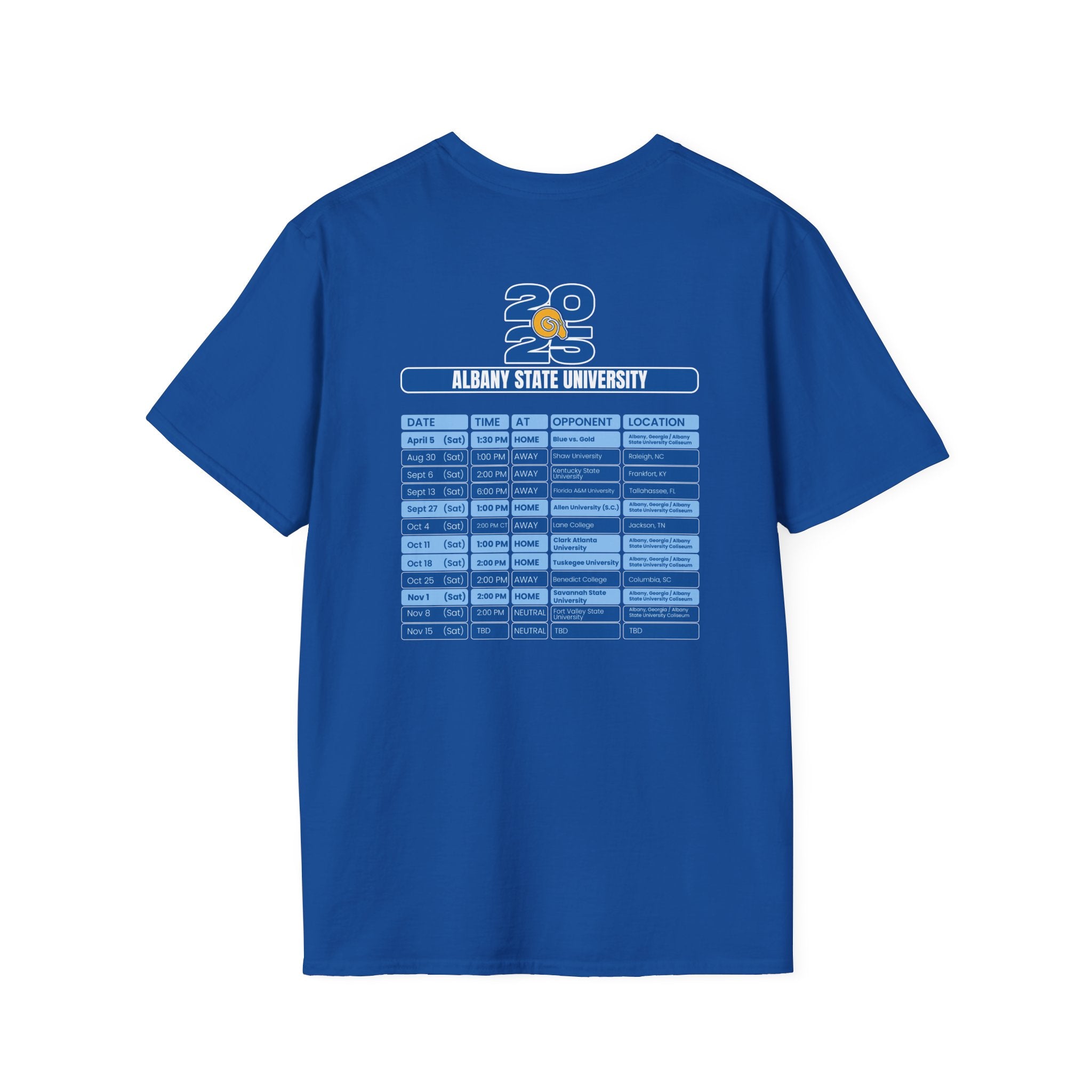Albany State University Schedule T-Shirt- Unisex Softstyle