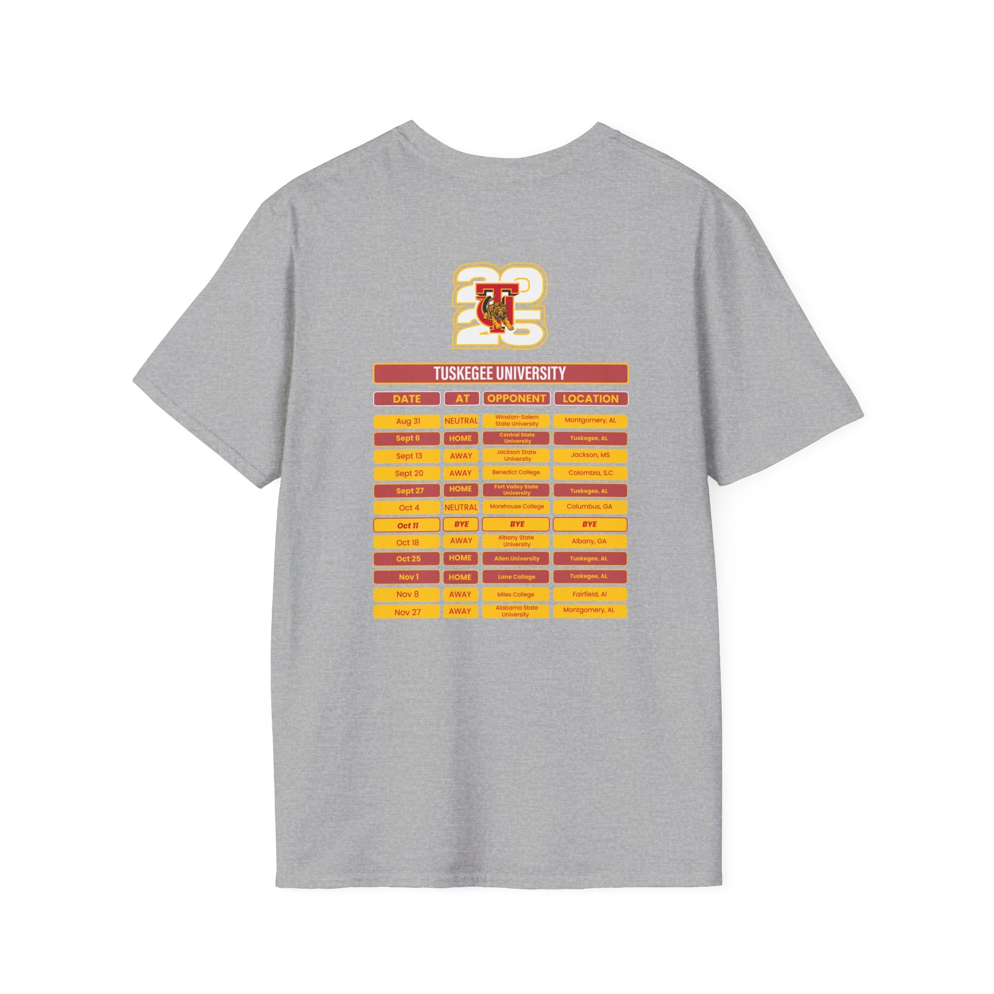 Tuskegee University Schedule T-Shirt- Unisex Softstyle