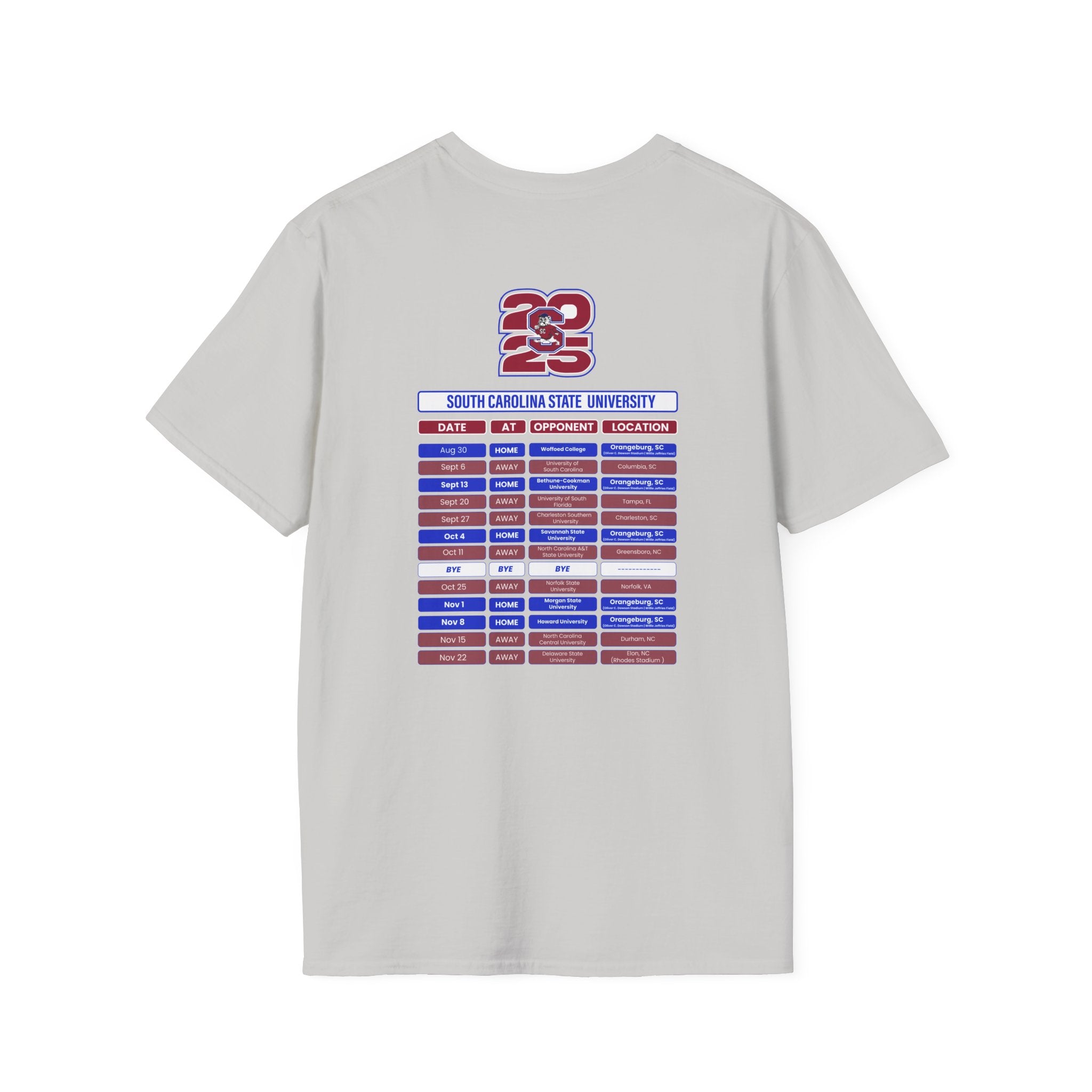 South Carolina State University Schedule T-Shirt- Unisex Softstyle
