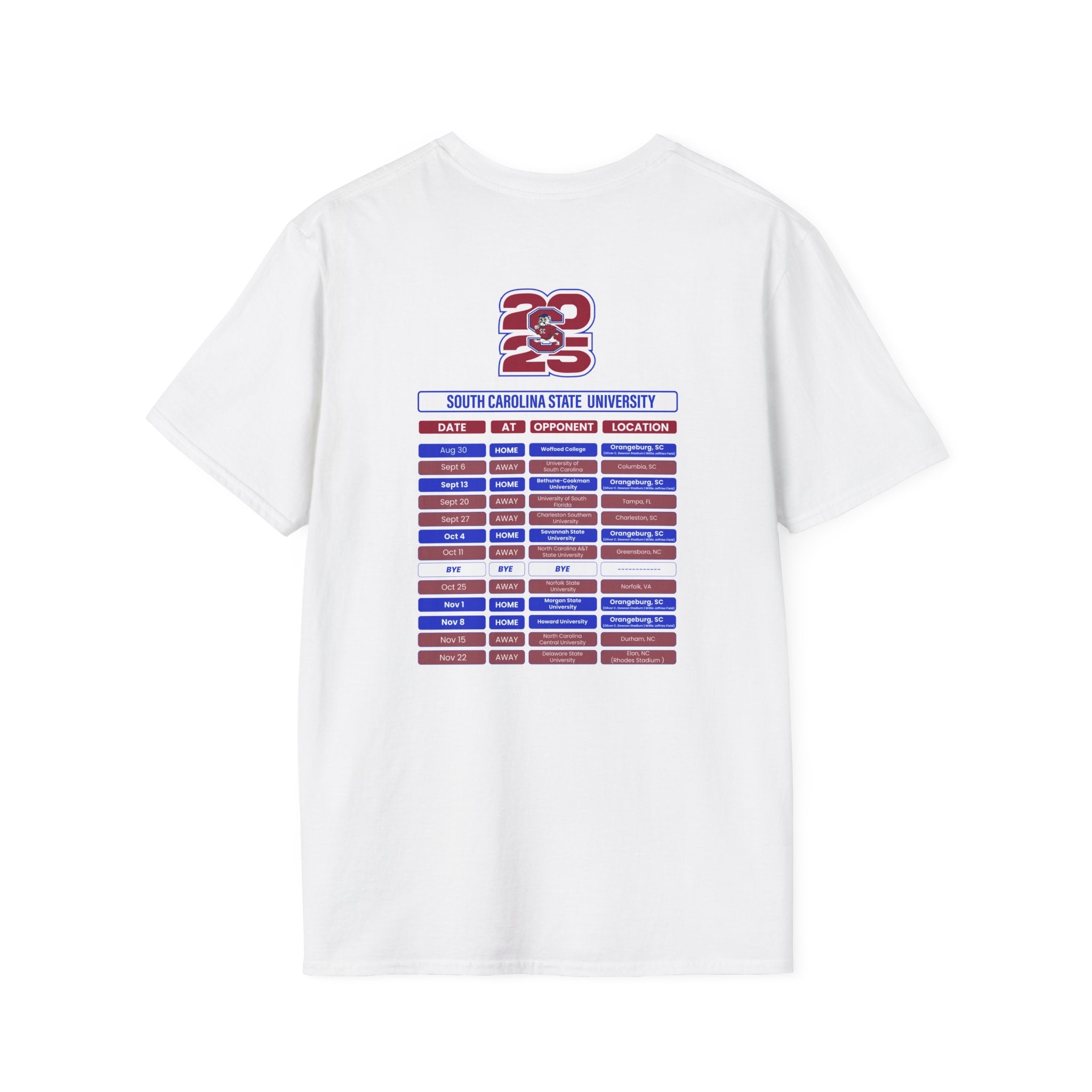 South Carolina State University Schedule T-Shirt- Unisex Softstyle
