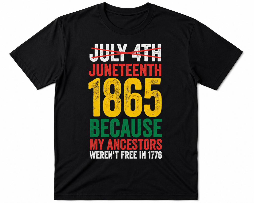 Juneteenth 1865 Kids T-Shirt - July 4th Crossed Out