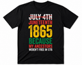 Juneteenth 1865 Kids T-Shirt - July 4th Crossed Out