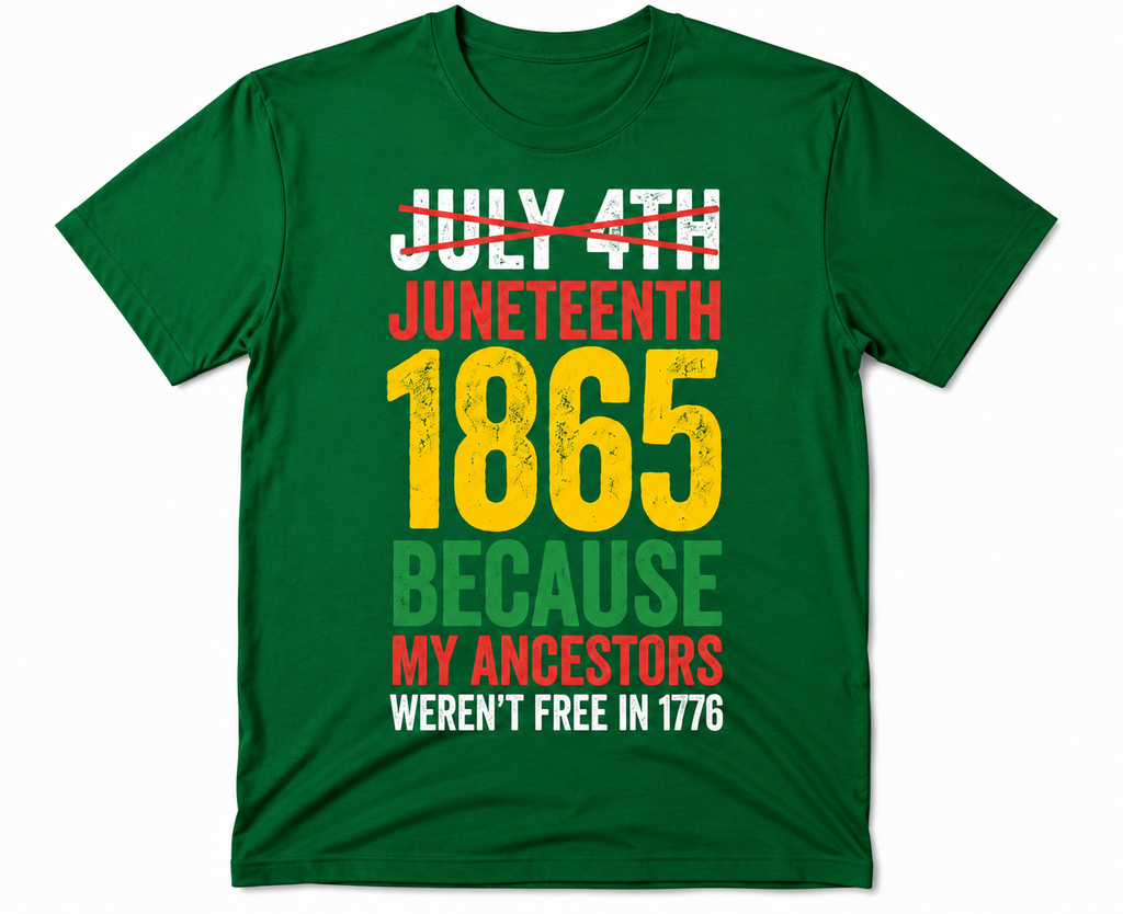Juneteenth 1865 Kids T-Shirt - July 4th Crossed Out