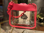 Clear Bag, Crossbody Bag with Front Chain, Transparent Messenger Handbags