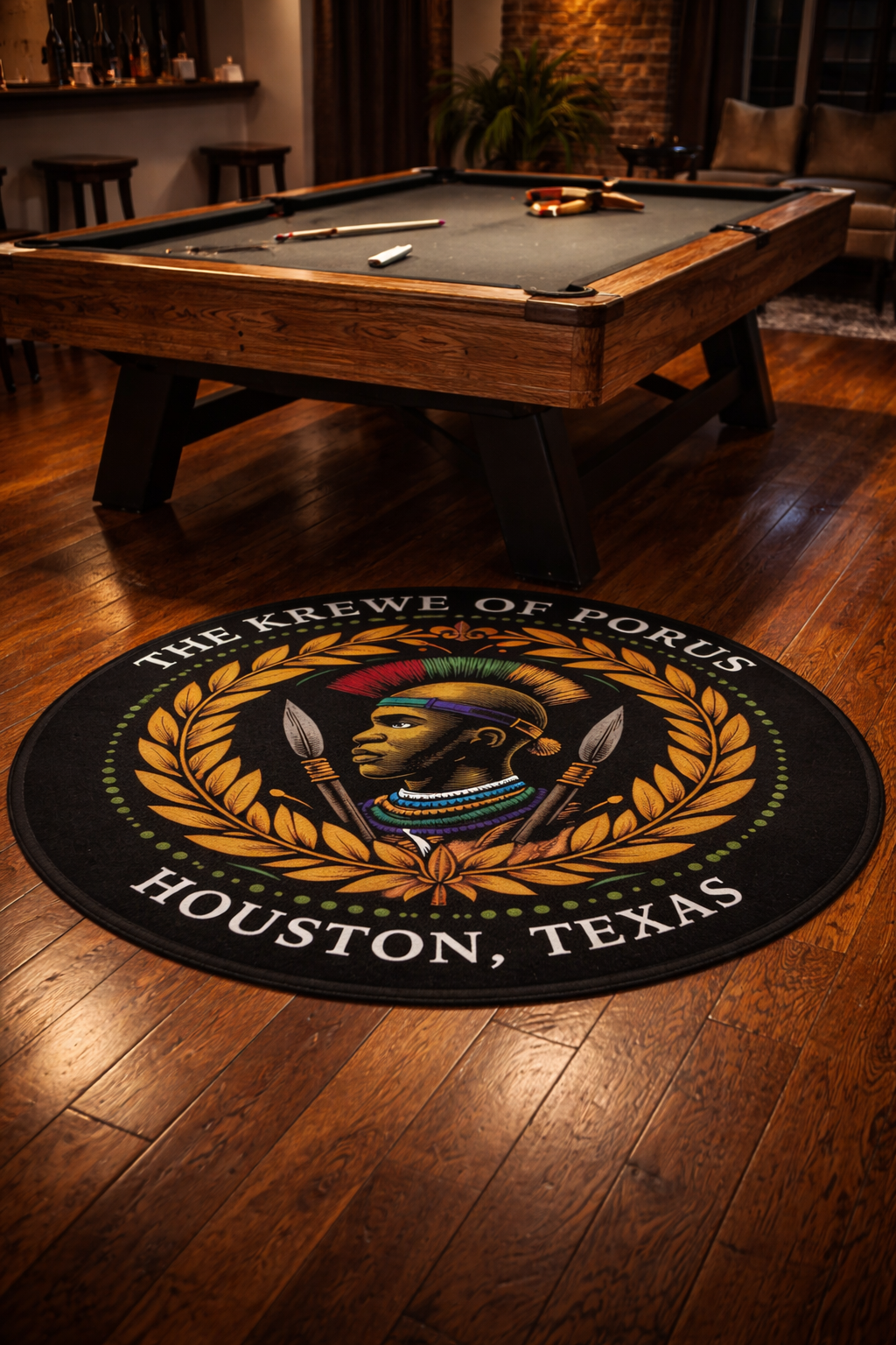 Krewe of Porus - Round Logo Rug | Houston, Texas