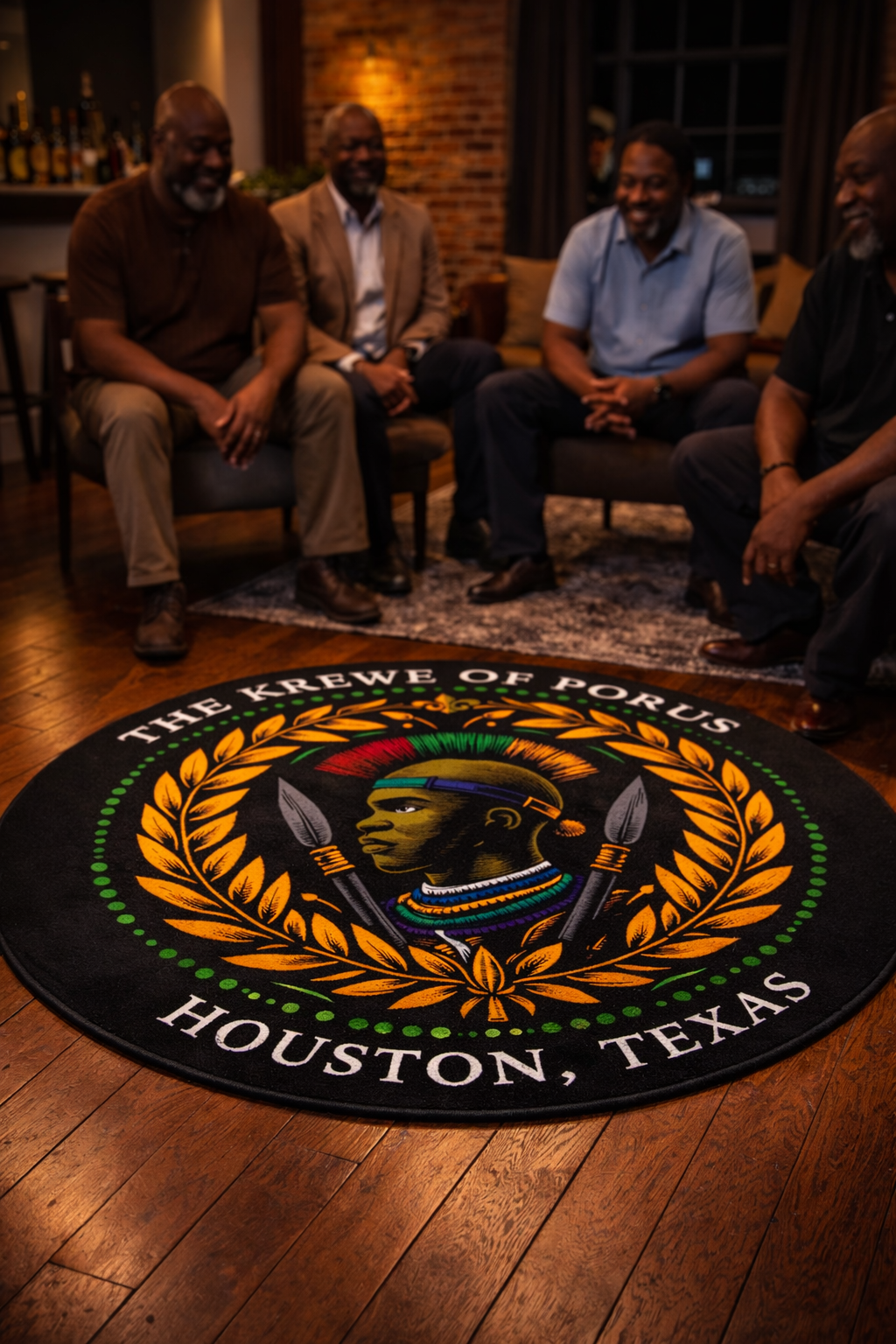 Krewe of Porus - Round Logo Rug | Houston, Texas