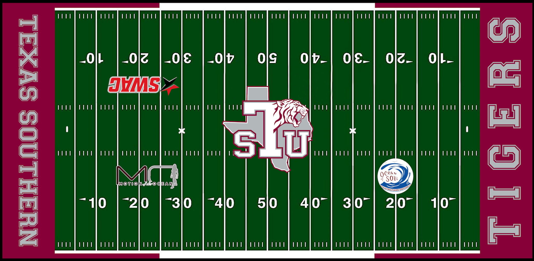 Football Field Rug - Texas Southern University