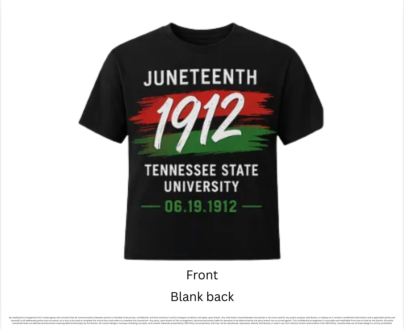 TSU - Juneteenth 1912 Pan-African T-Shirt