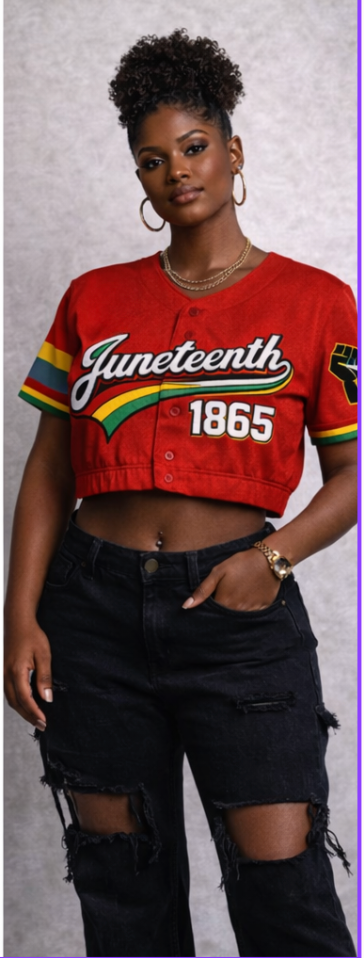 Women Juneteenth Jersey - CROP