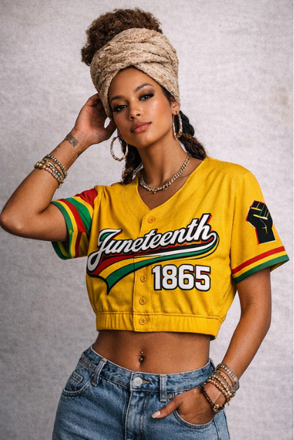 Women Juneteenth Jersey - CROP