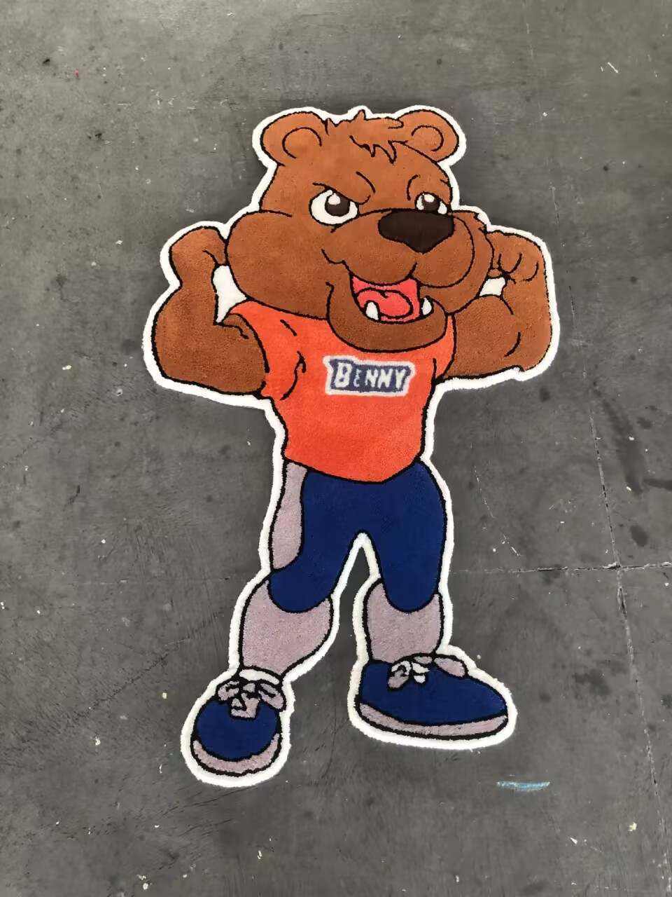 Morgan State - "Benny the Bear" hand tuft rug